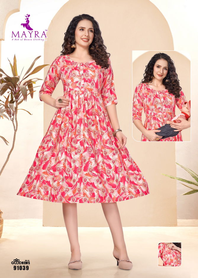 Good News Vol 5 By Mayra Feeding Printed Kurtis Wholesale Price In Surat
